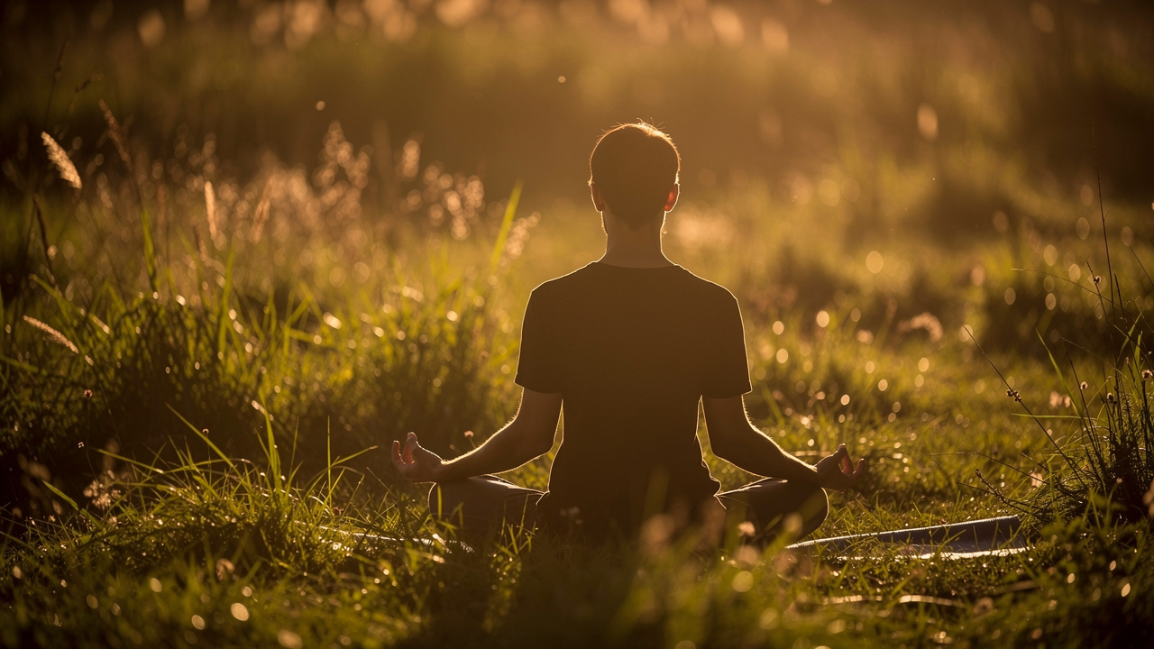 Person meditating showing cognitive and mood benefits