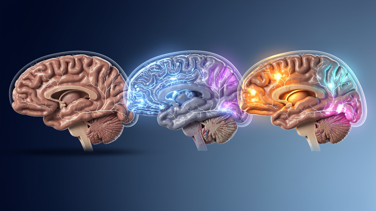 Brain activity during different sleep cycle stages throughout the night