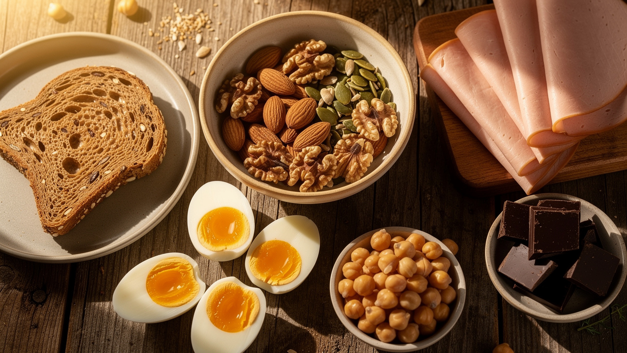 Nutritious foods rich in tryptophan for serotonin production