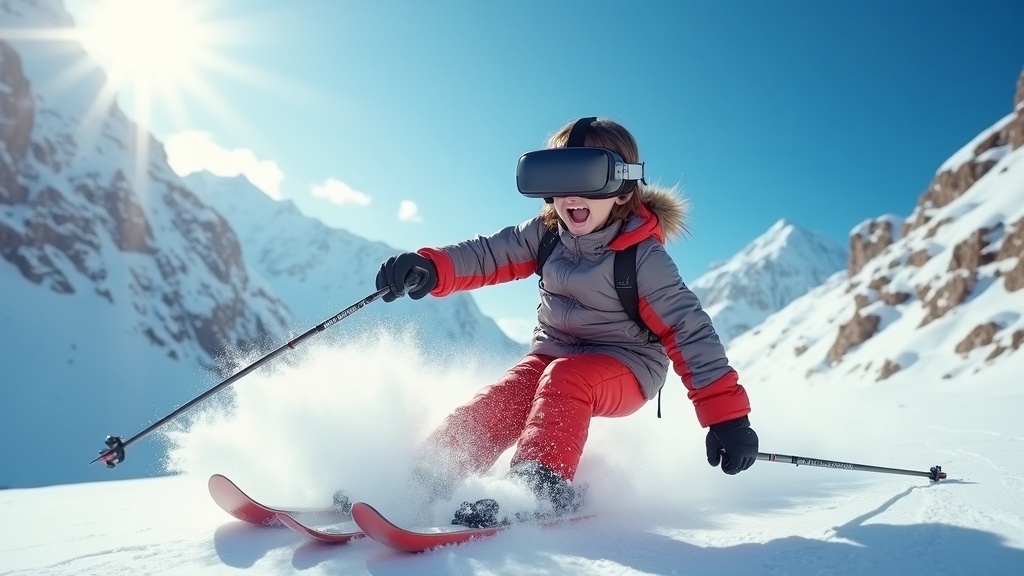 Experiencia inmersiva de esquí en Virtua Barcelona con el juego Fancy Skiing