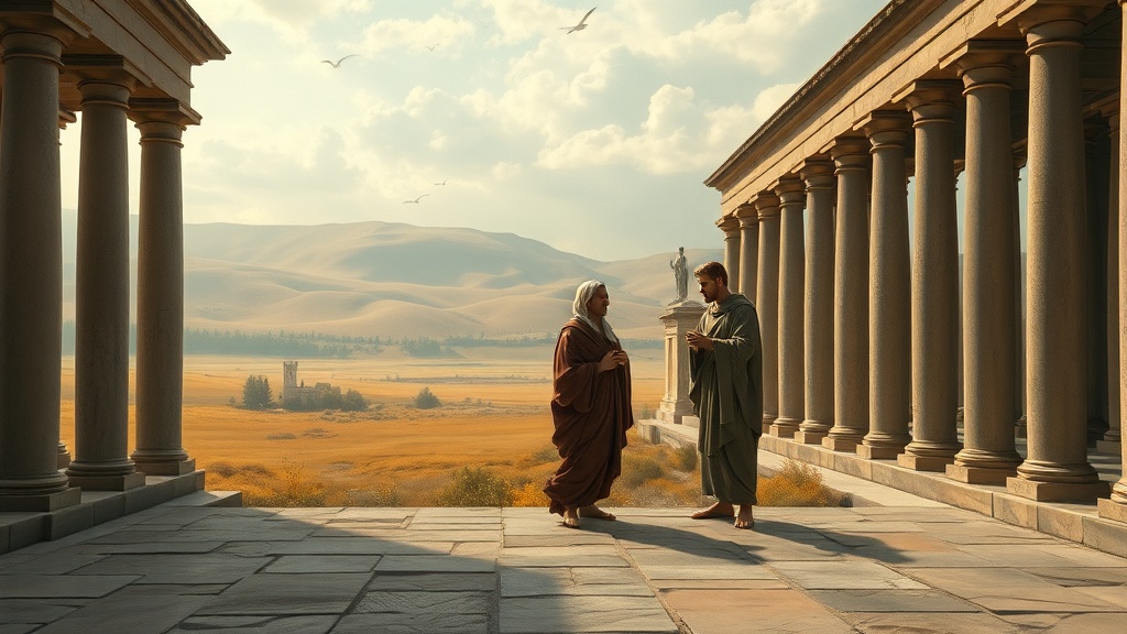 Allegorical religious scene echoing the song