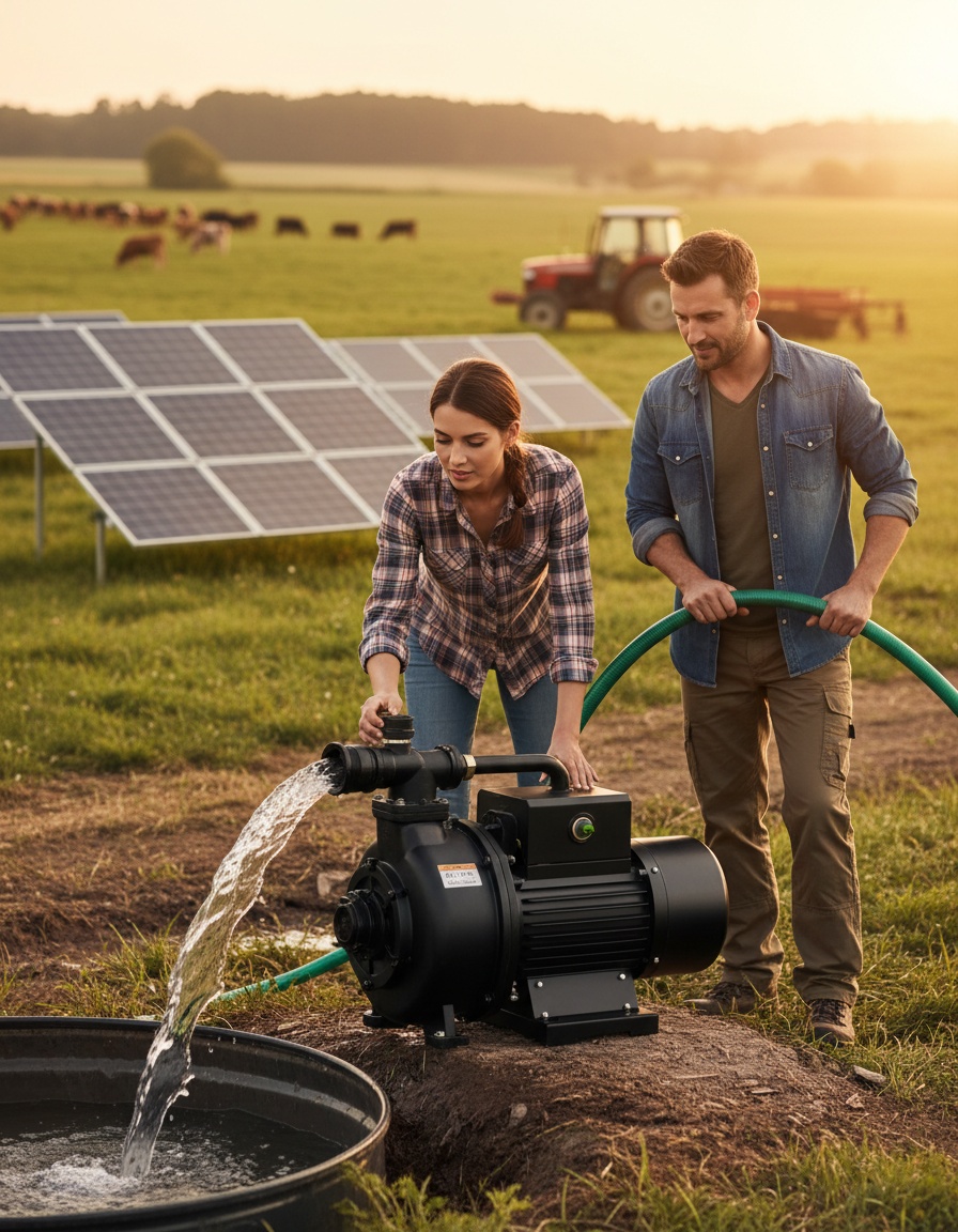 Innovadora bomba solar de 750W para riego y aplicaciones ganaderas en zonas rurales
