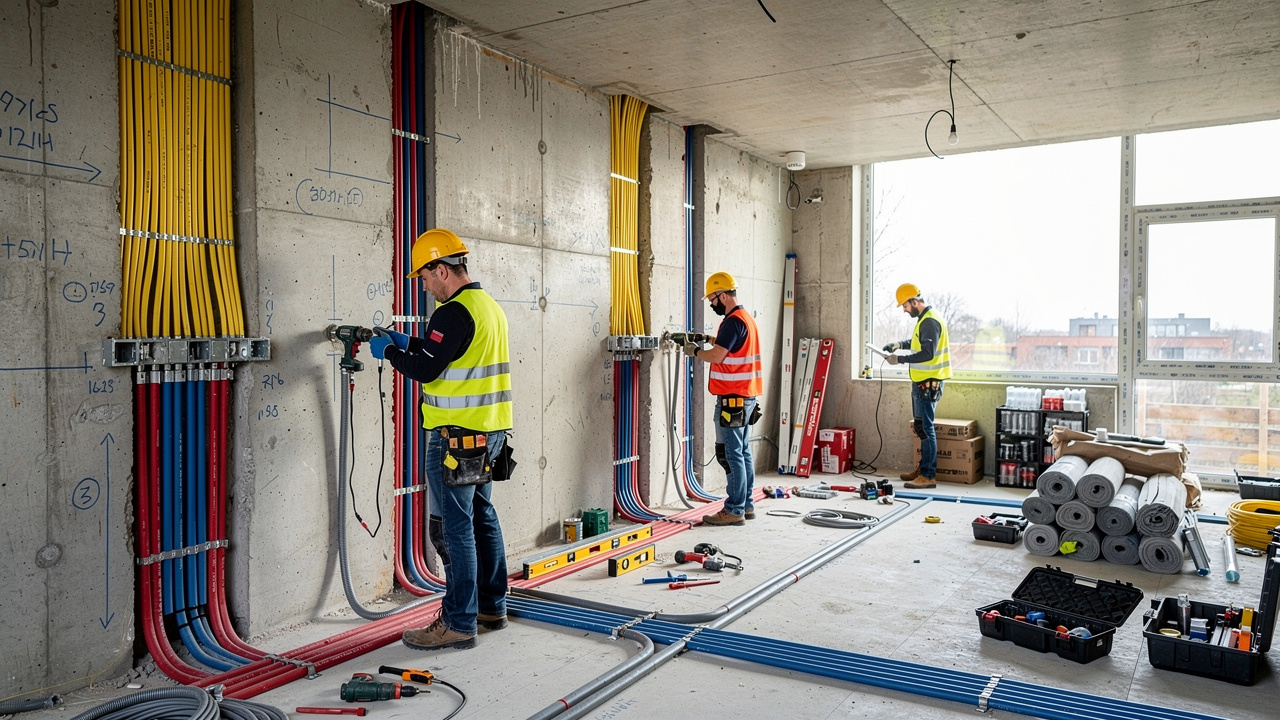 Profesjonalne prace instalacyjne podczas wykończenia mieszkania pod klucz