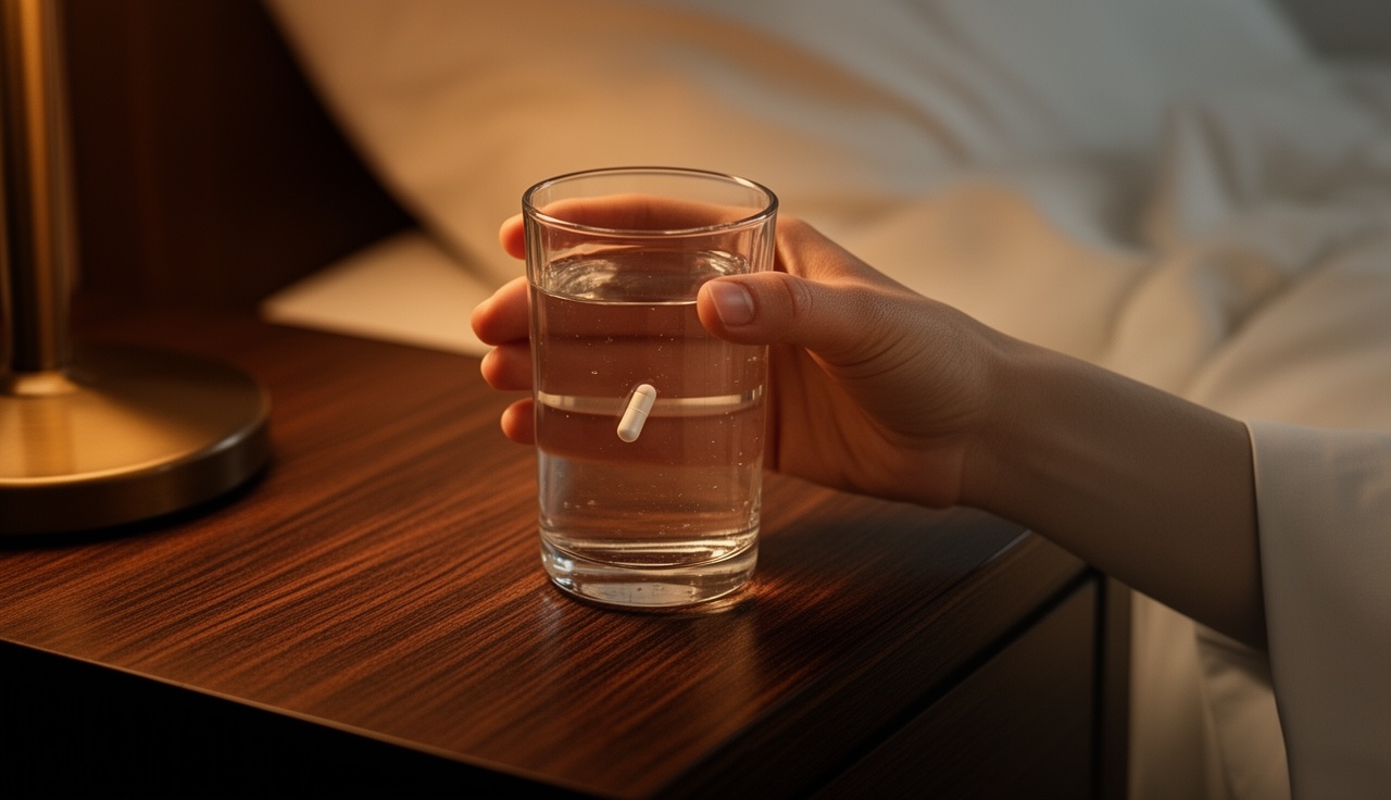 Evening wellness routine with natural sleep supplement