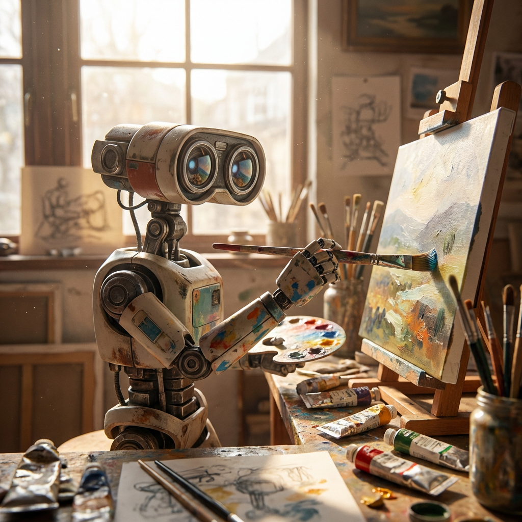 Creative robot illustration by Nano Banana Pro AI model