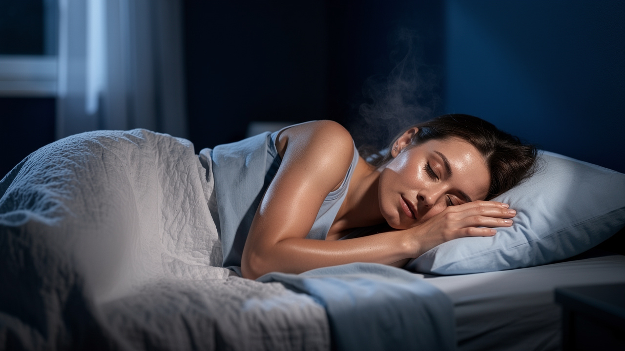 Person sleeping peacefully showing natural temperature regulation