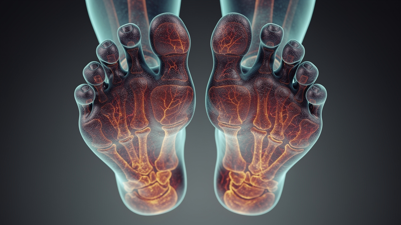 Hands and feet showing increased blood flow and warmth