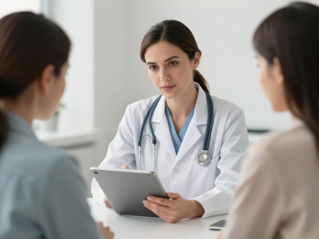 A clinician reviewing a care plan with a patient.