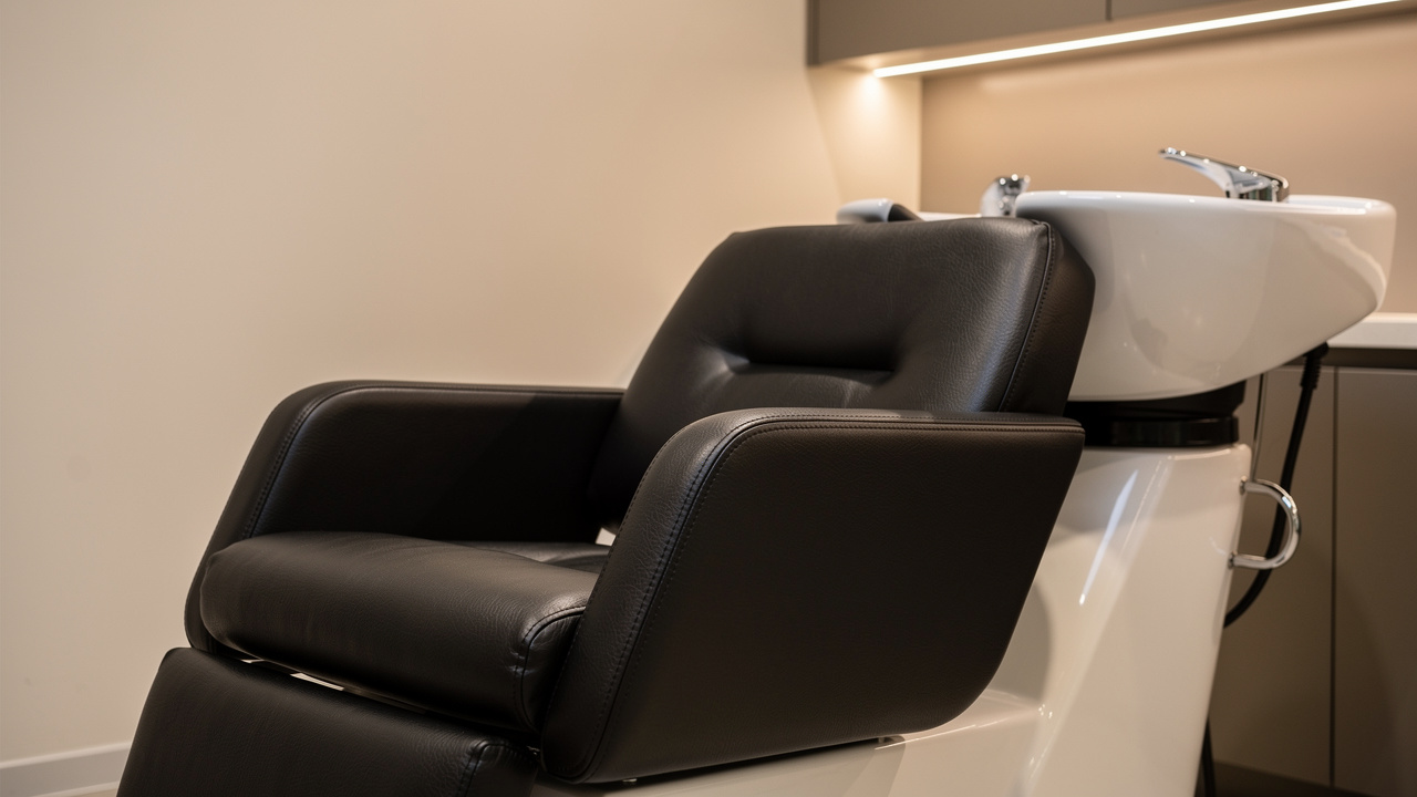 Luxury salon shampoo station with ergonomic chair