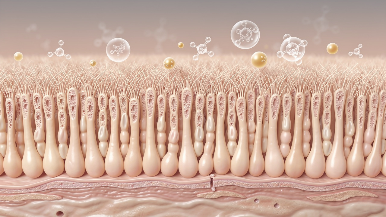 Small intestine cellular structure illustration