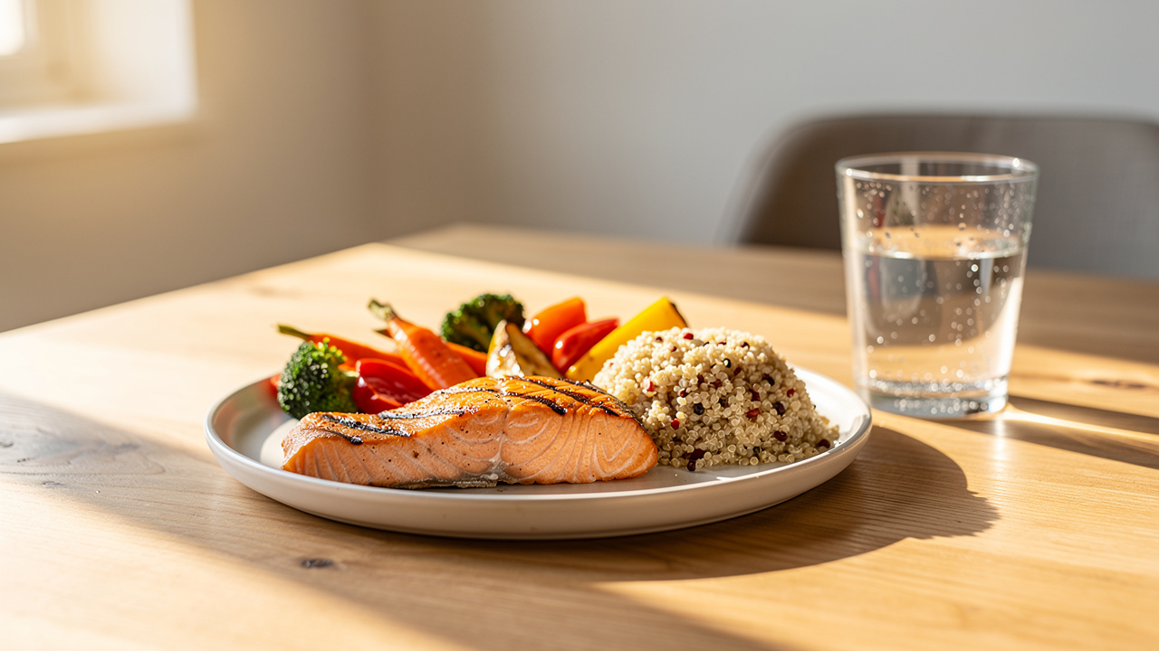 Balanced meal promoting healthy appetite control