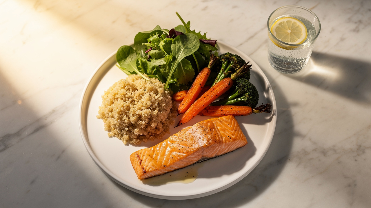 Balanced nutritious meal supporting metabolic health and blood sugar control