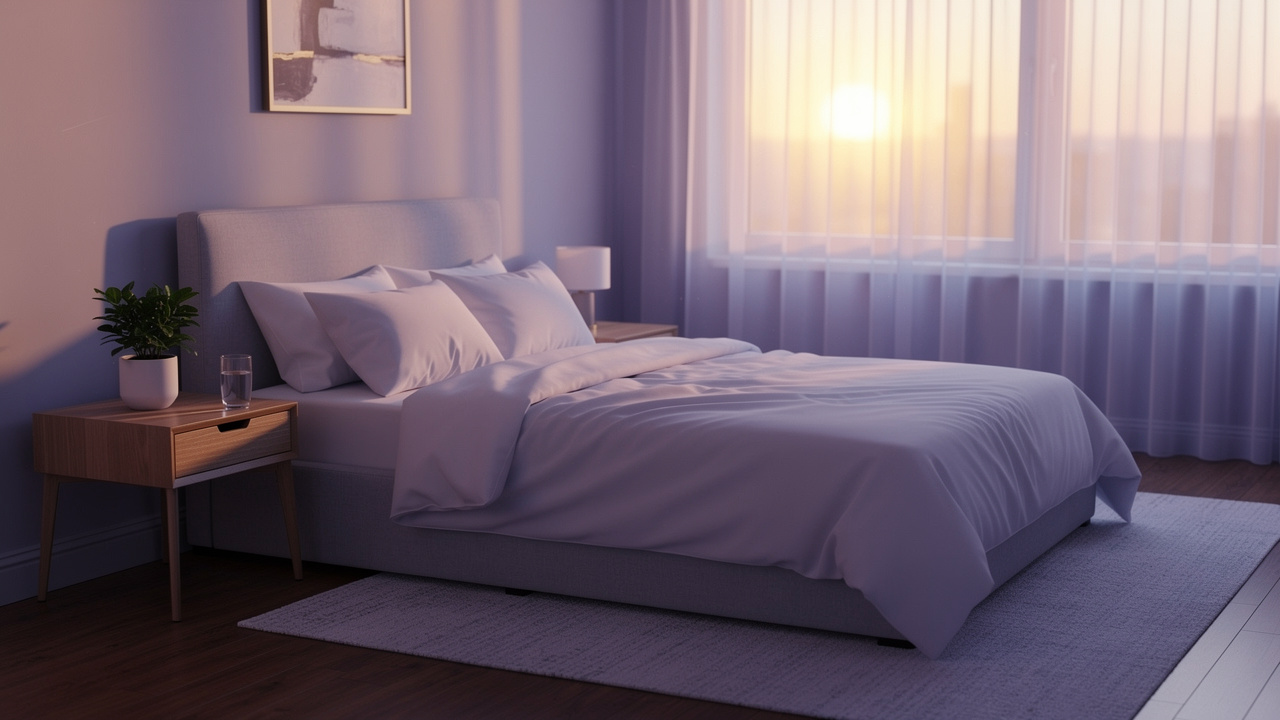 Peaceful bedroom setup promoting restful sleep