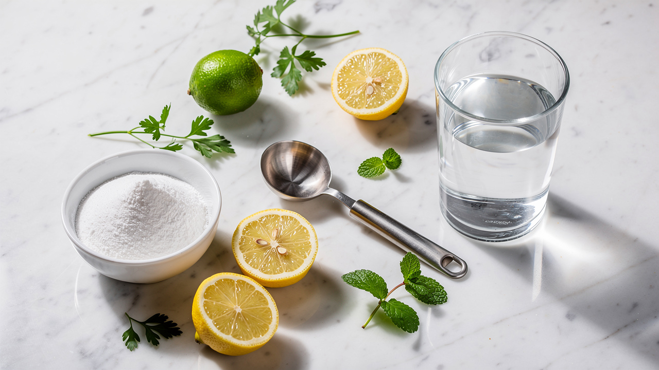 Kitchen counter with supplement preparation setup
