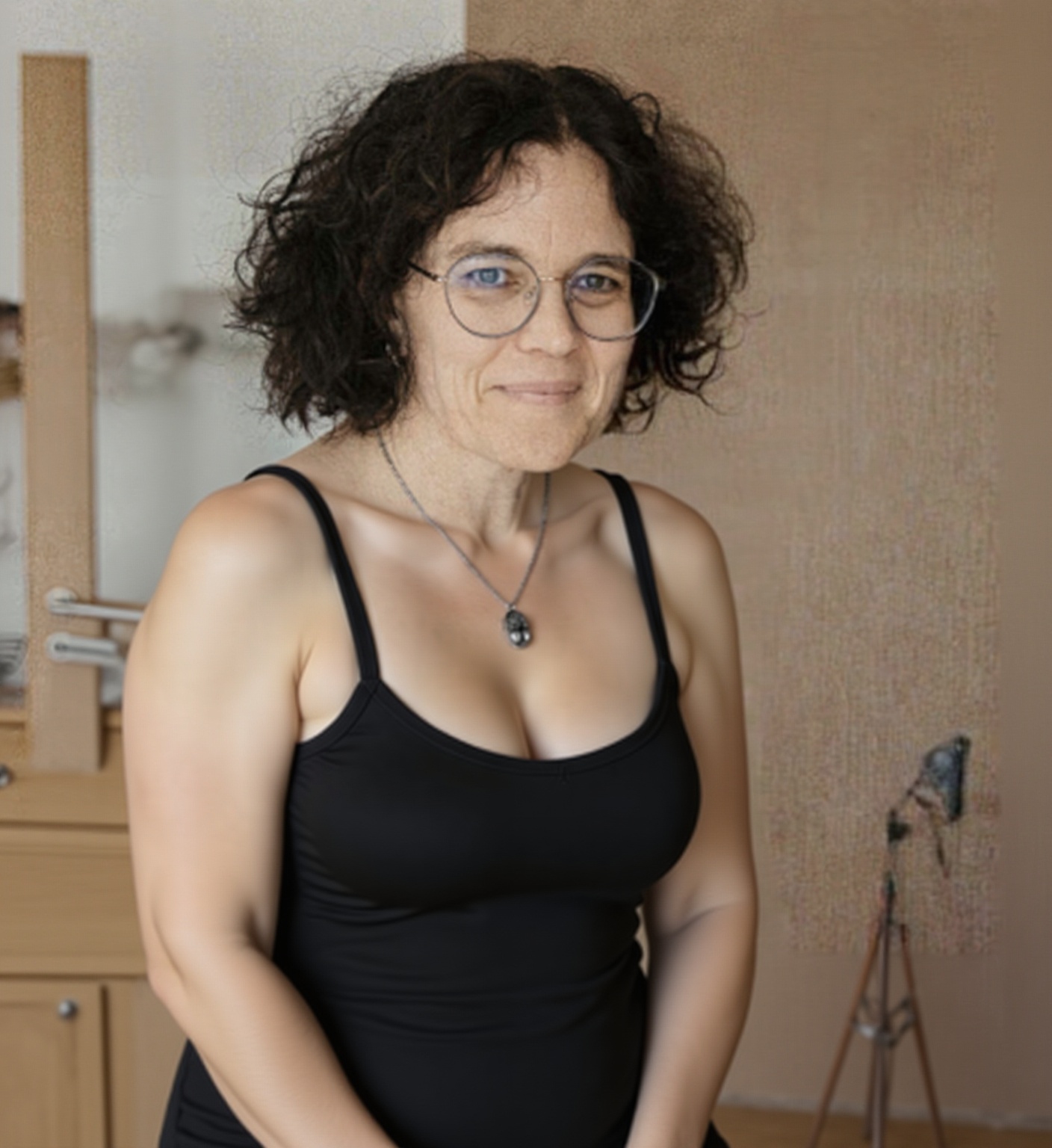 she-bends-deep-forward-her-hands-on-her-knees-vm3dwawiqa