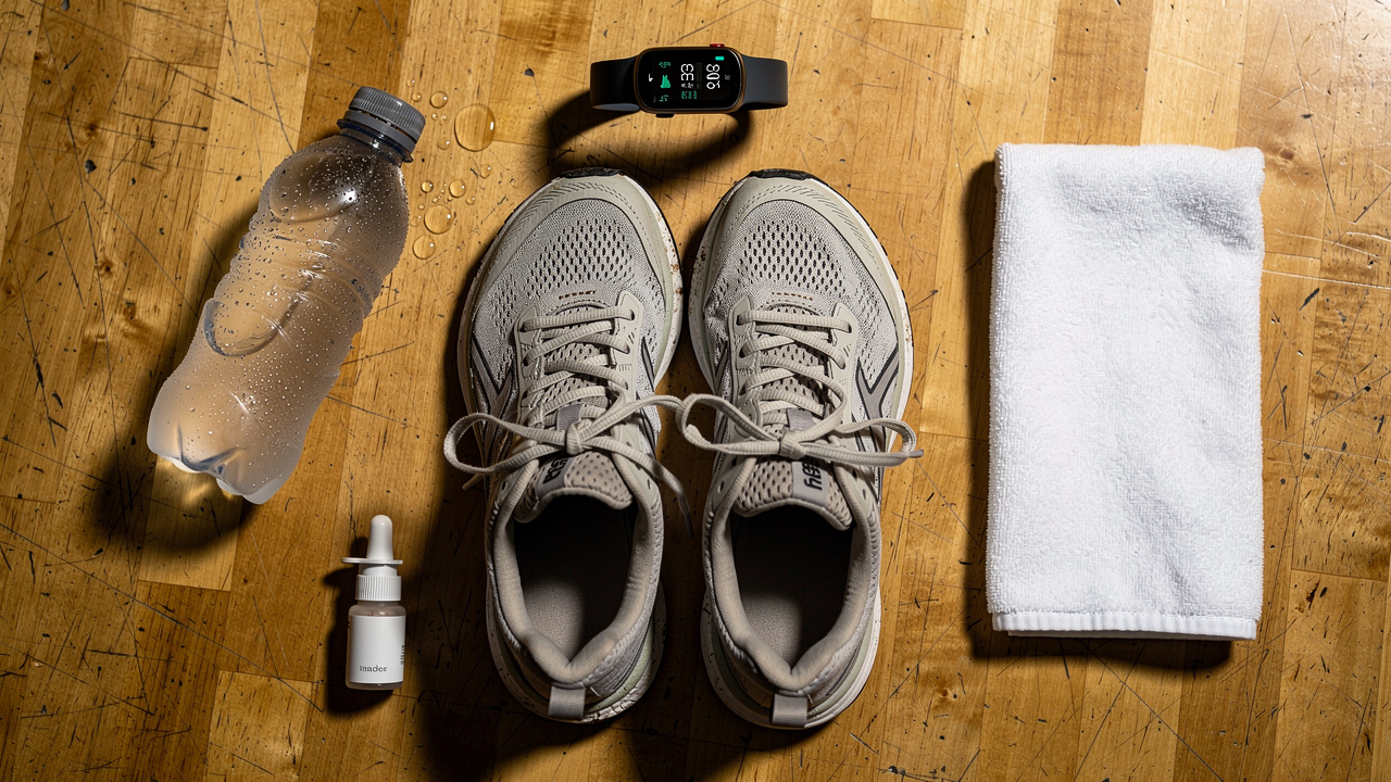 Athletic training gear with respiratory health supplements