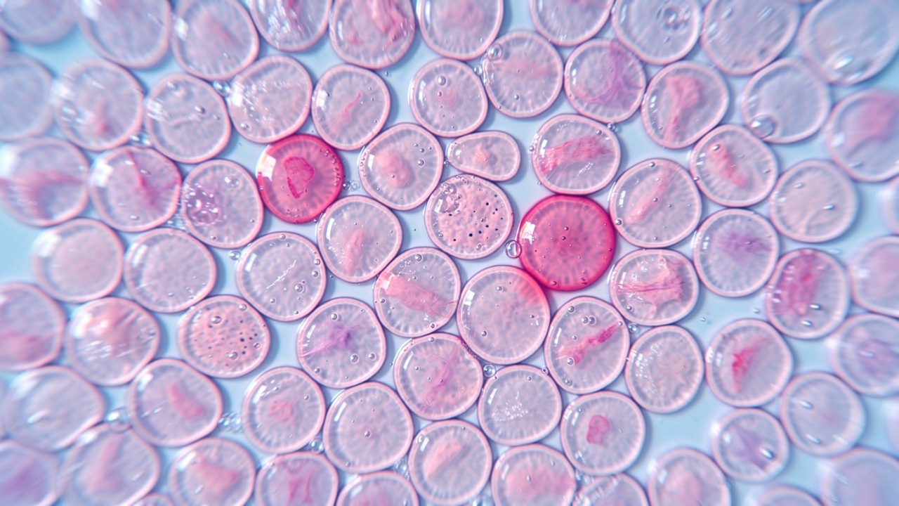Healthy cells with visible membranes