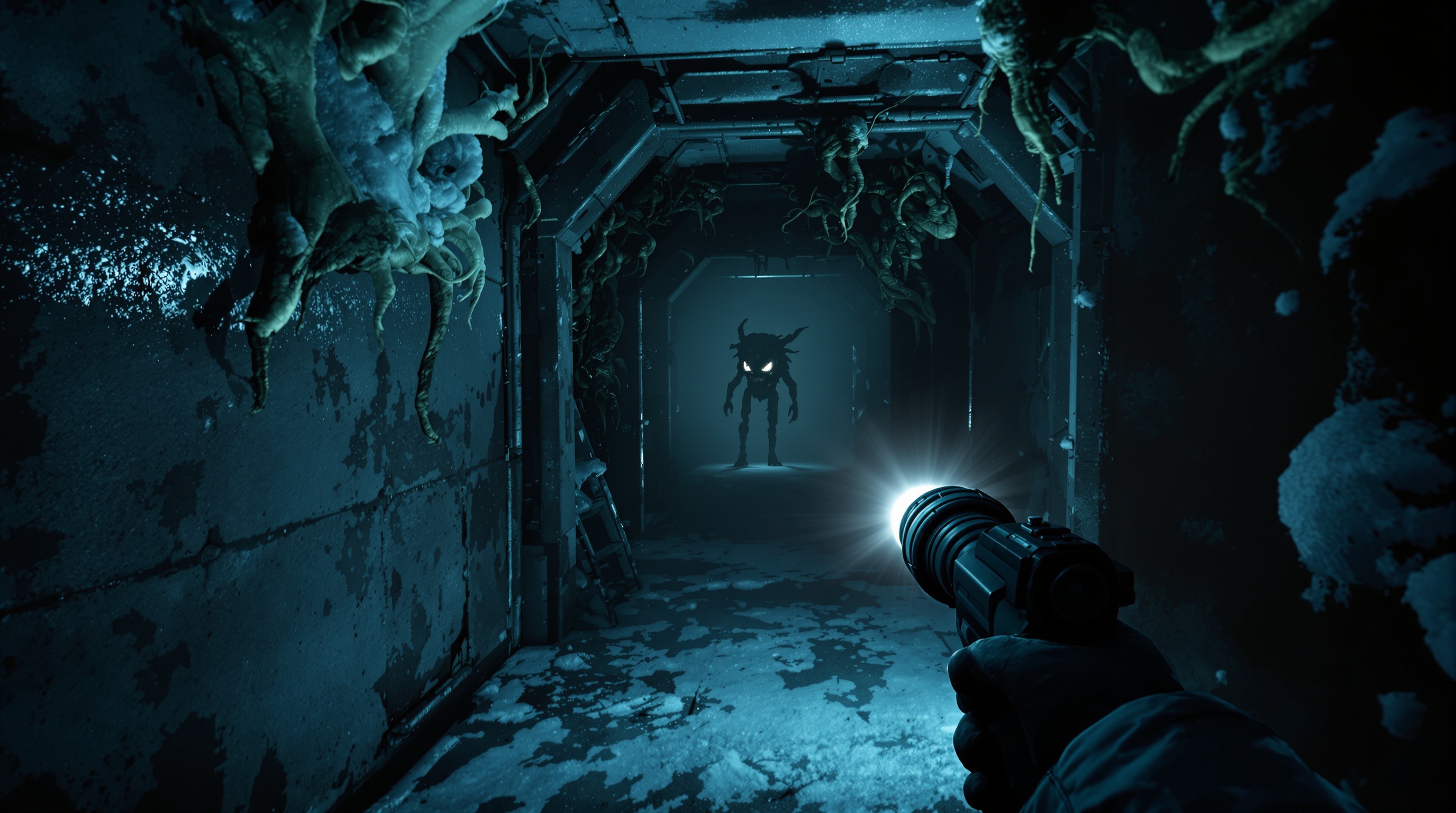 Entorno gélido y oscuro de Dread Meridian en VR