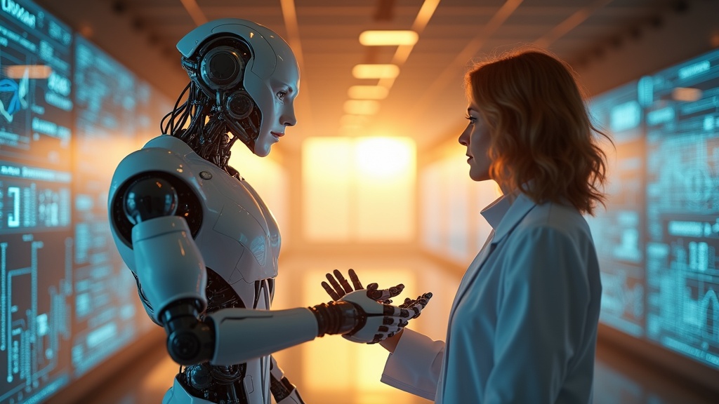 Primer plano de los avances en robots humanoides mostrando su estructura biomecánica.