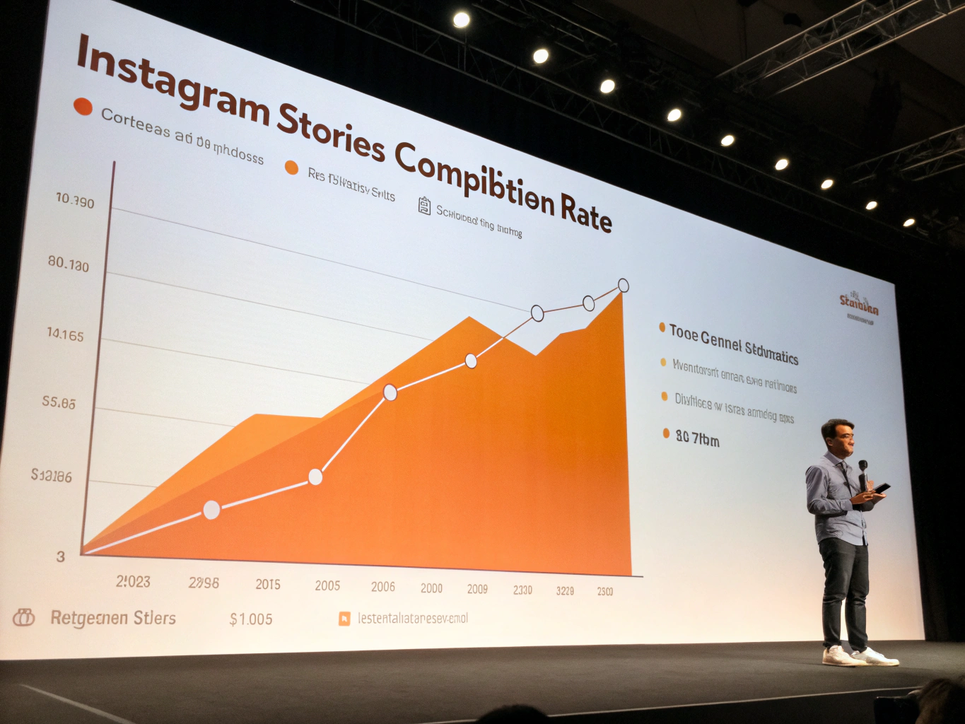 Smartphone displaying Instagram Stories with finger tapping next story