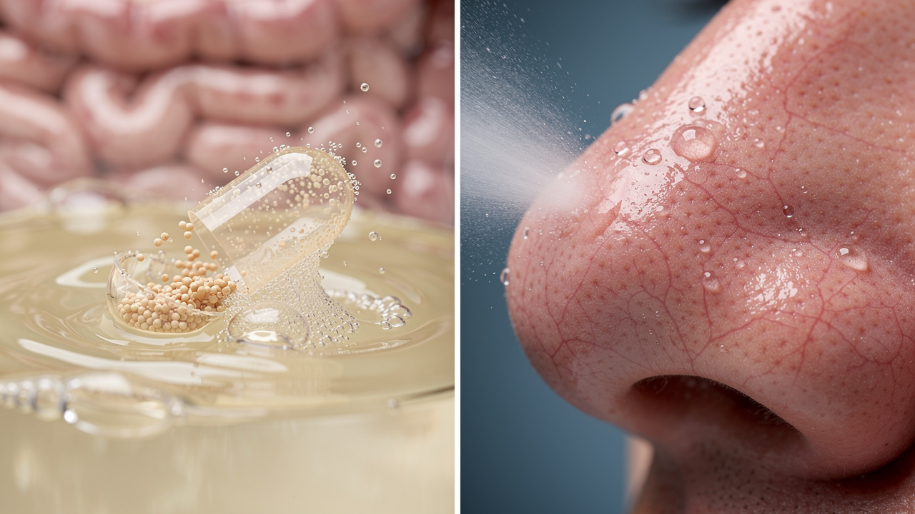 Nasal spray absorption compared to oral supplements