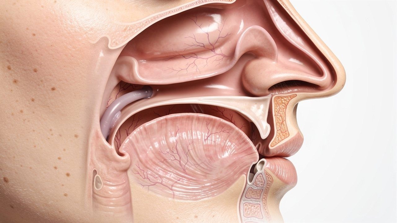 Nasal mucosa membrane showing vascular absorption pathway