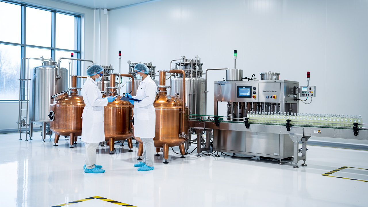 GMP-compliant Ayurvedic manufacturing facility with quality controls