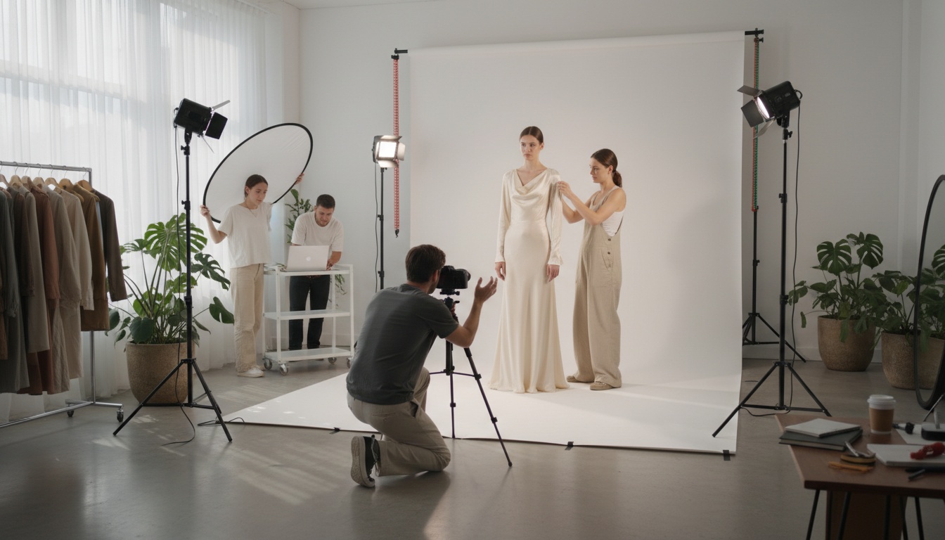 Setup de iluminação profissional econômica para fotografia de moda