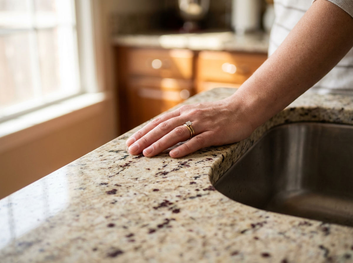 Beautiful granite countertop detail