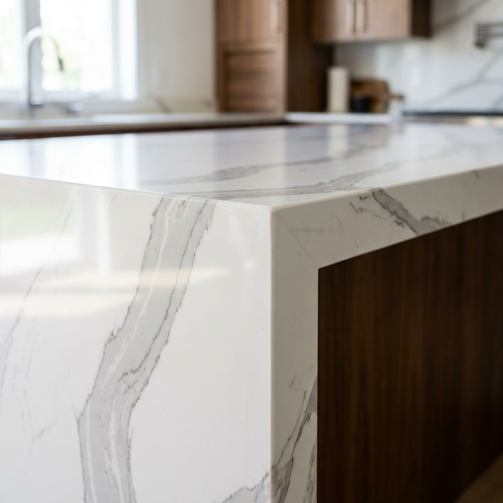 Waterfall edge detail