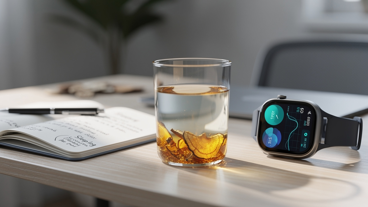 Tracking sleep quality with reishi supplementation