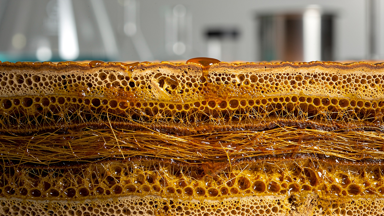 Cross-section showing reishi mushroom internal structure and compounds