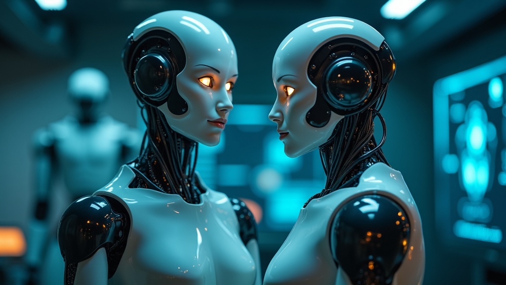 Robot Moya IA encarnada interactuando en un entorno humano