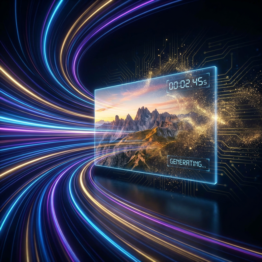 Speed visualization of Nano Banana 2 fast image generation