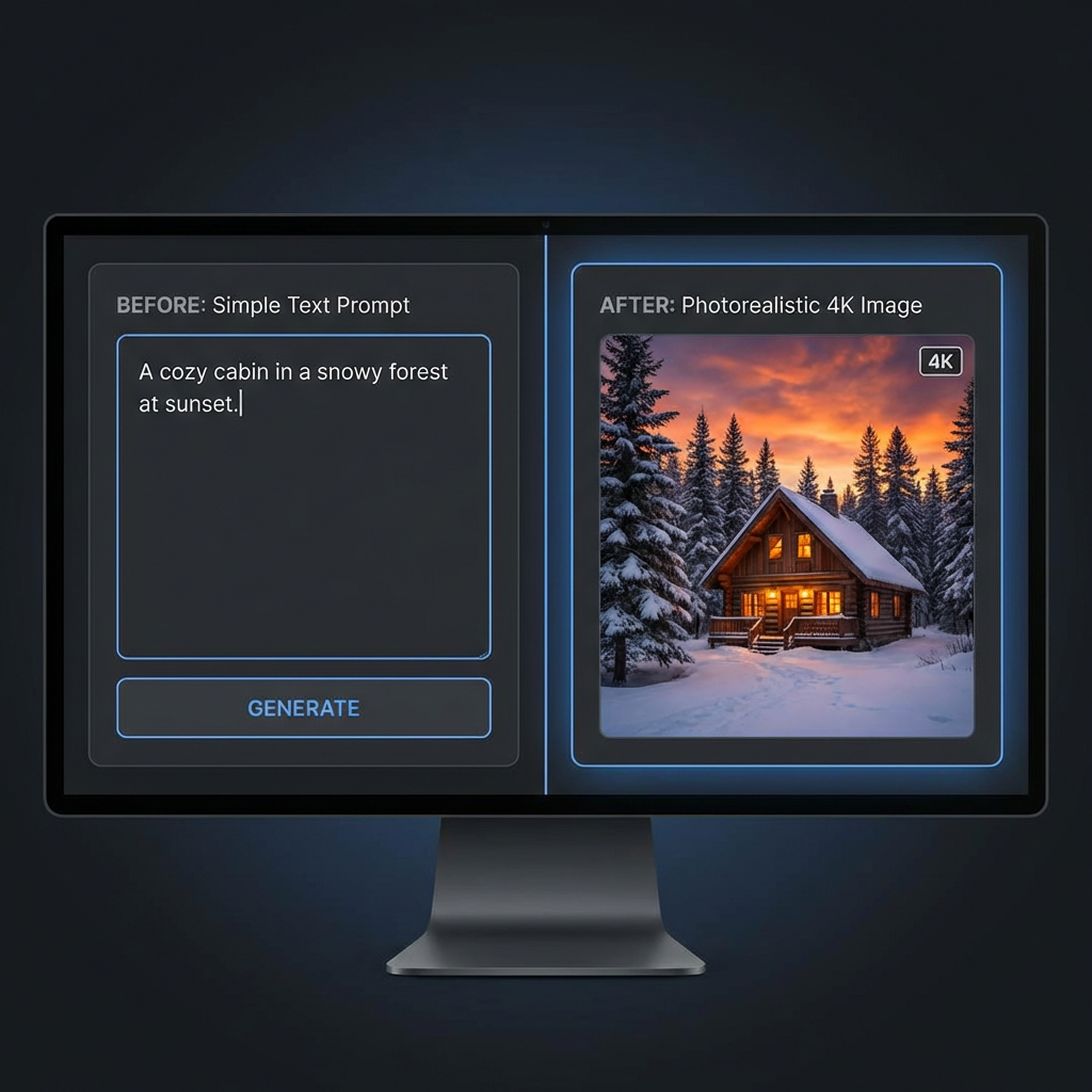 Text prompt to 4K image transformation with Nano Banana 2