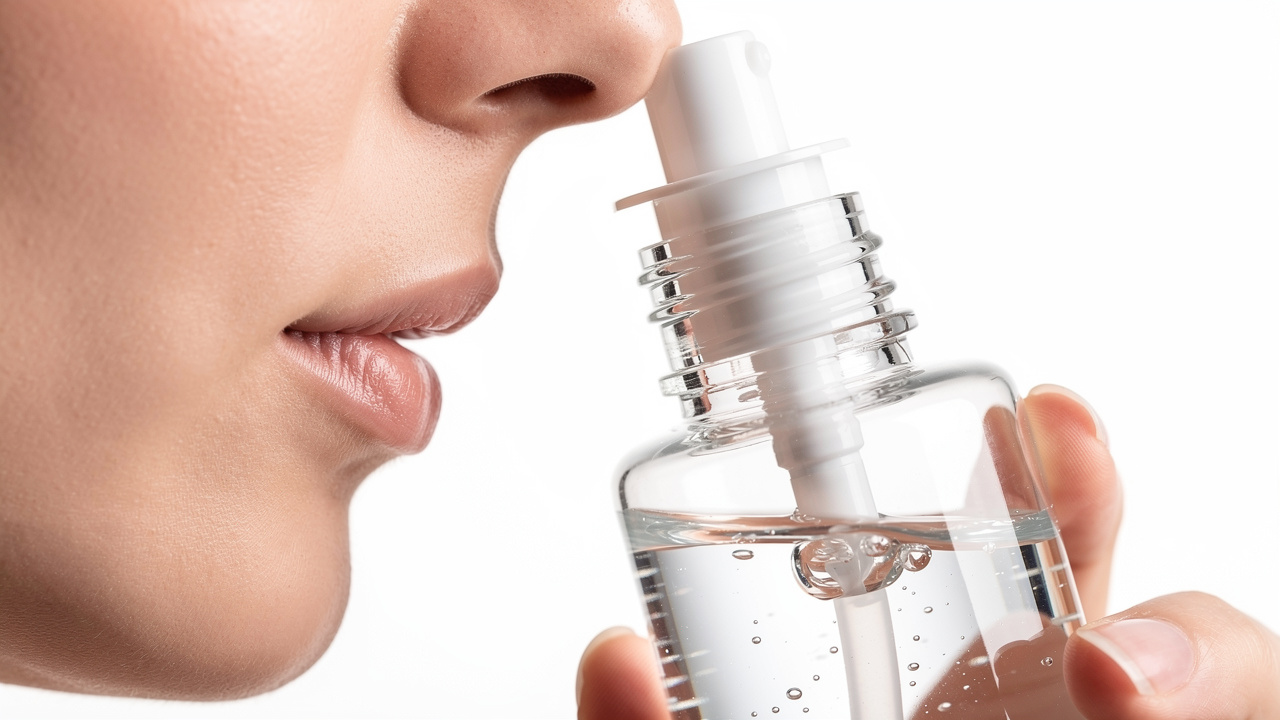 Nasal spray bottle demonstrating alternative delivery method