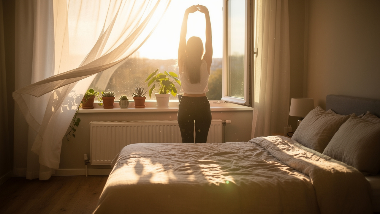Morning sunlight exposure supporting healthy sleep patterns