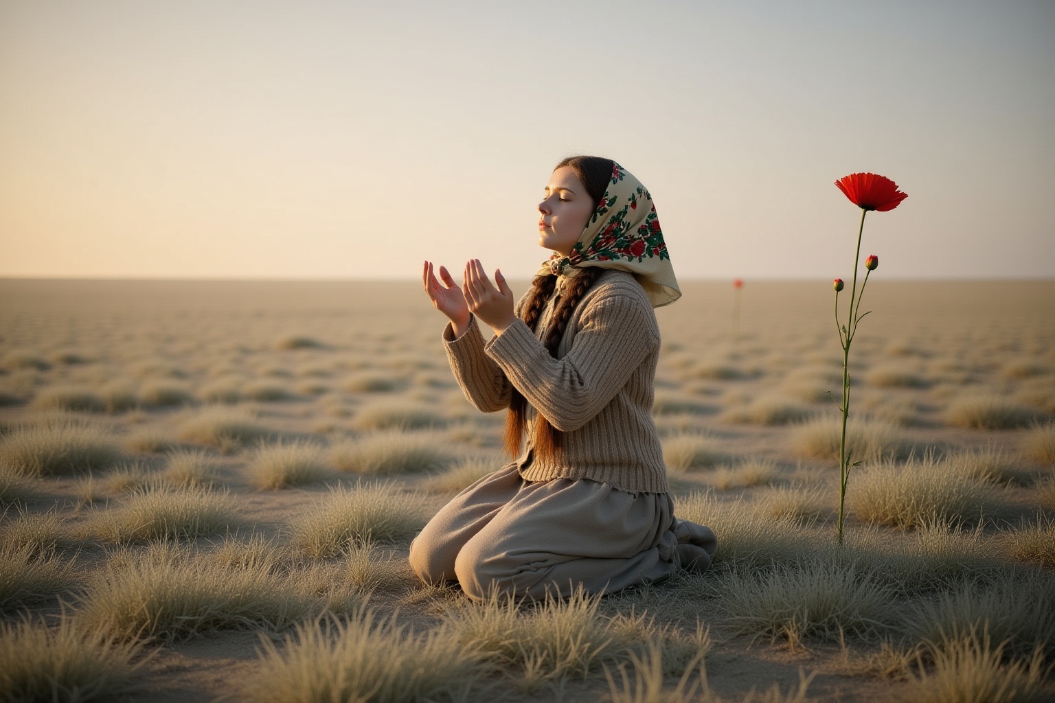 a-young-polish-girl-kneeling-in-the-vast-kazakh-p6qc4nej78