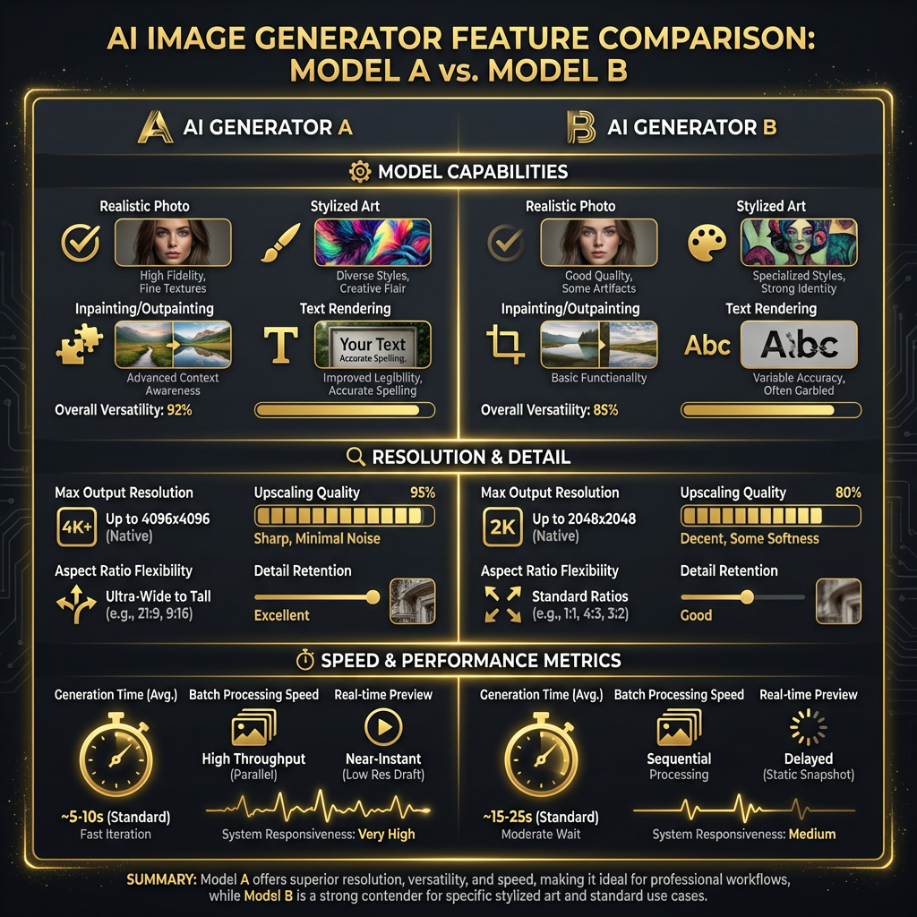 Feature comparison chart between Nano Banana 2 and Midjourney