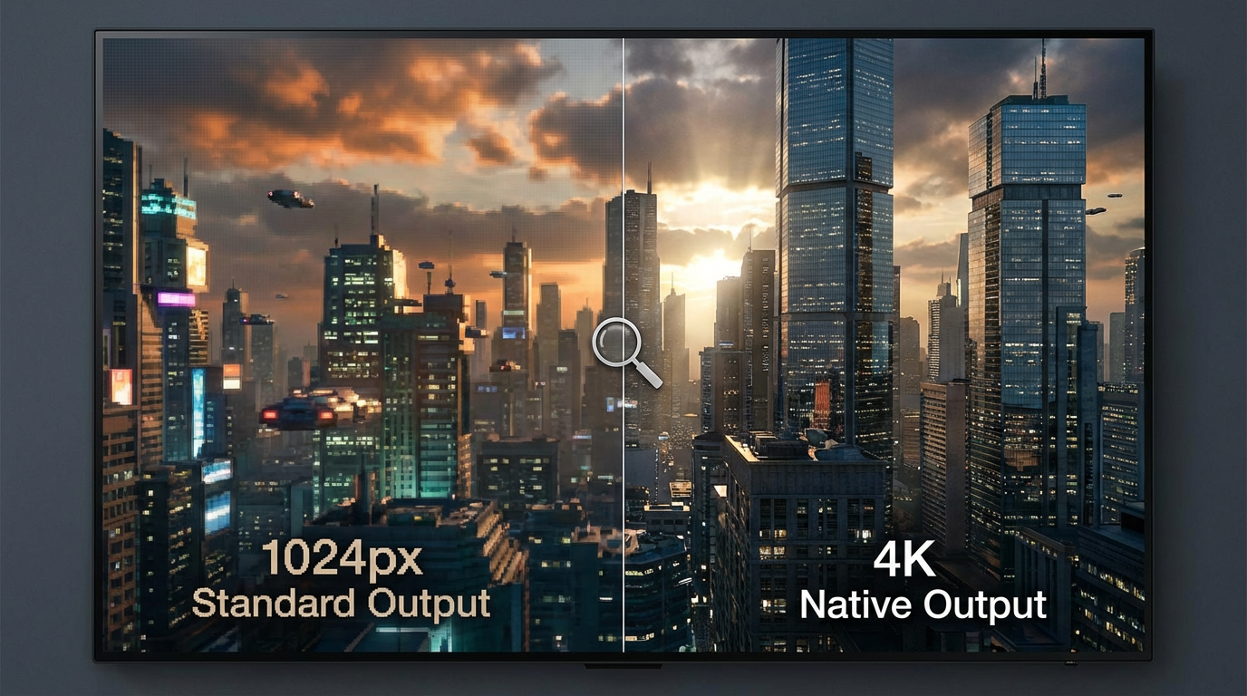 4K resolution comparison showing native quality vs standard output