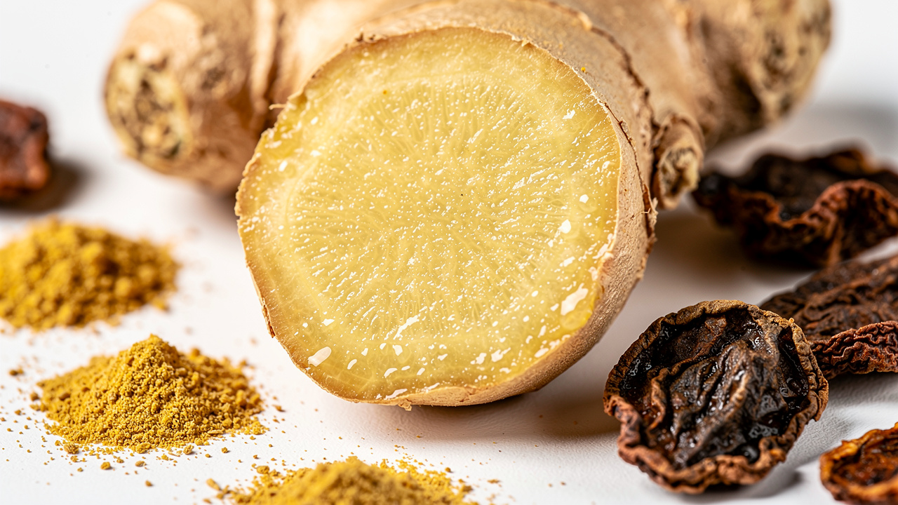 Fresh and dried ginger showing compound differences