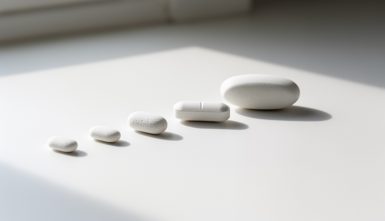 Different melatonin dosage sizes arranged for comparison