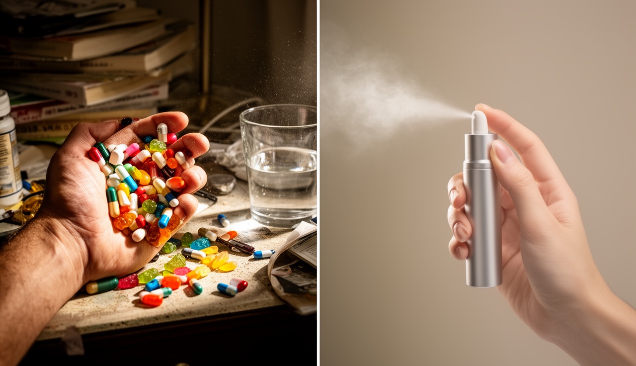 Comparison of nasal spray and traditional sleep supplements