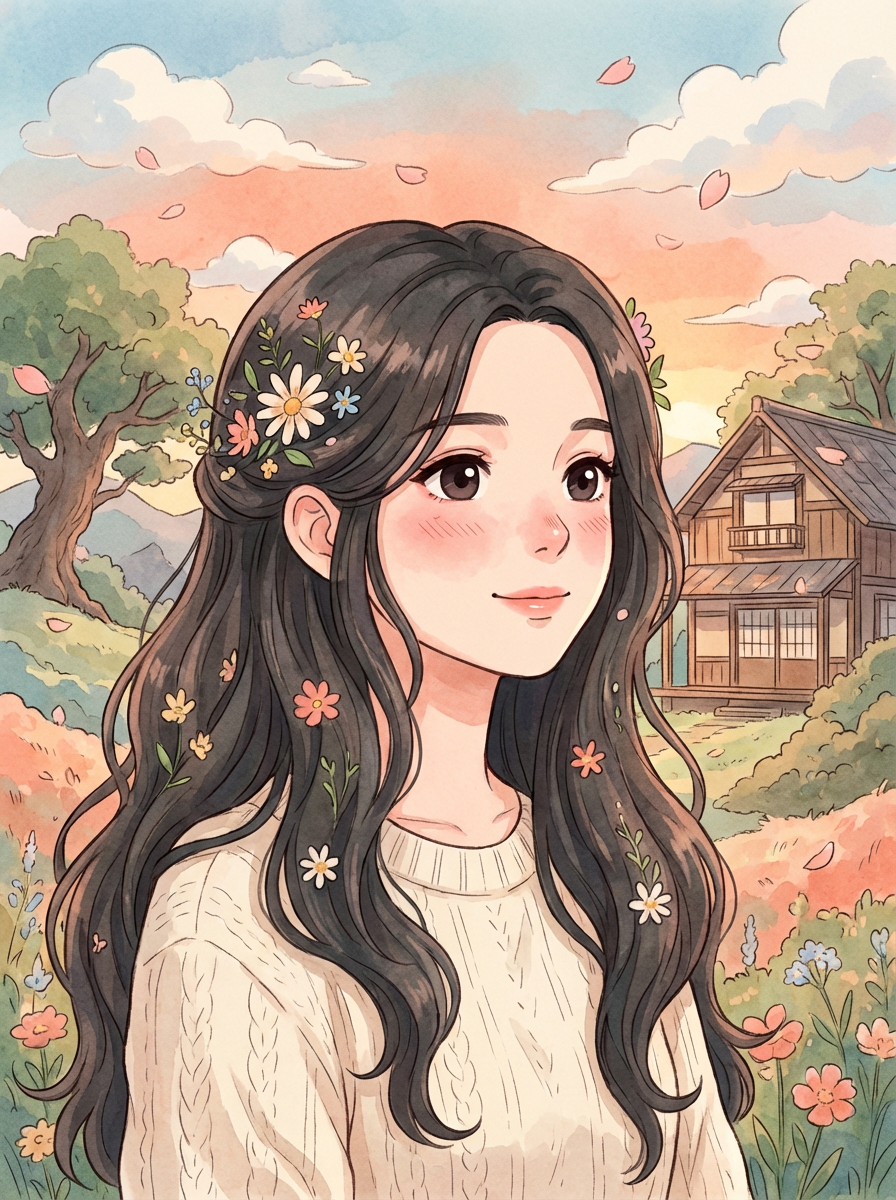 Anime portrait with Studio Ghibli style