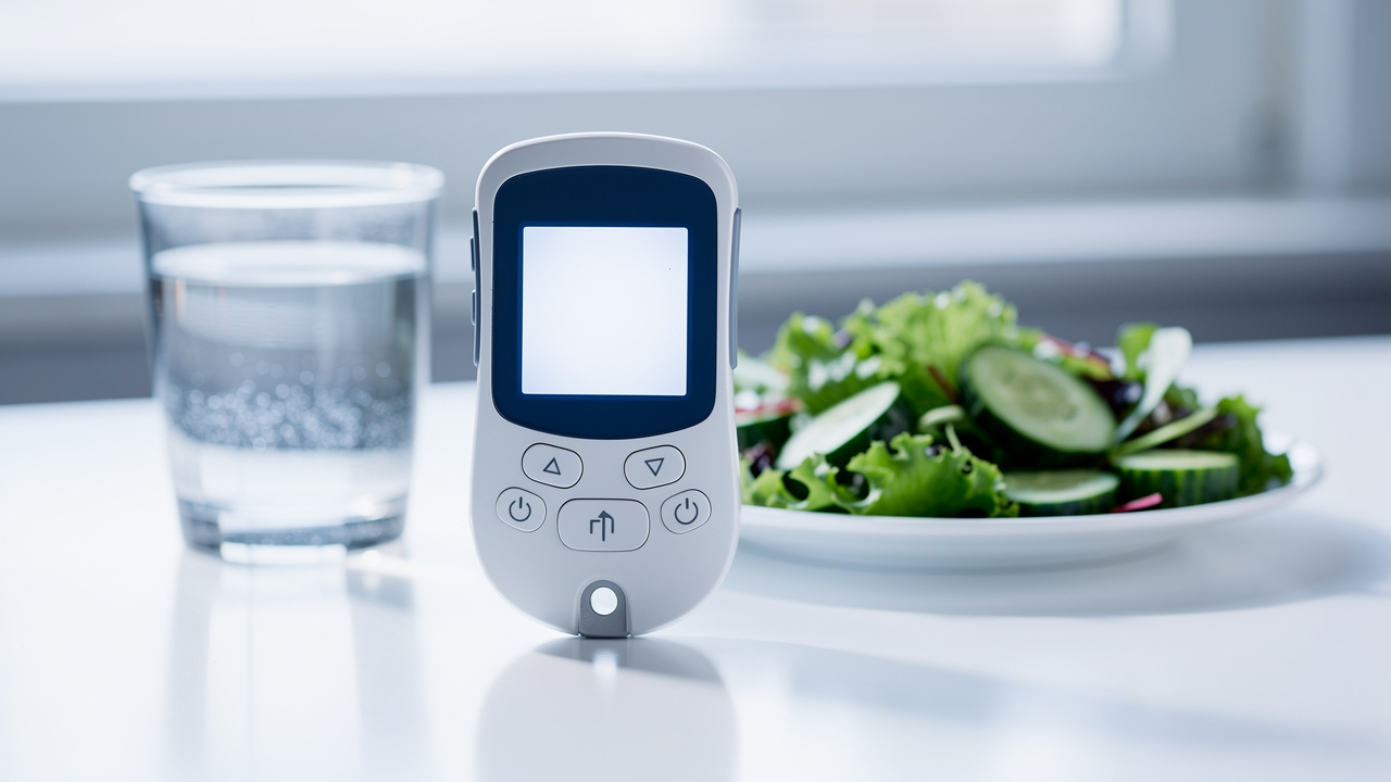 Blood glucose monitoring device with healthy meal