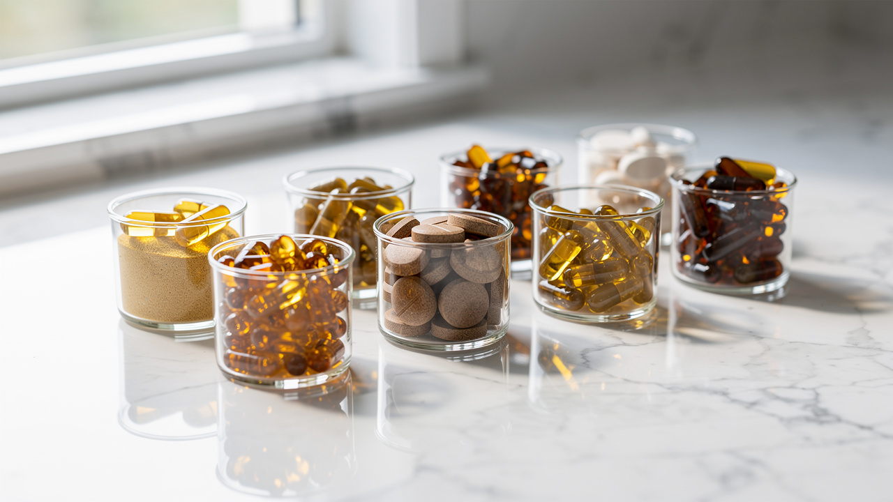 Different forms of berberine supplements and capsules