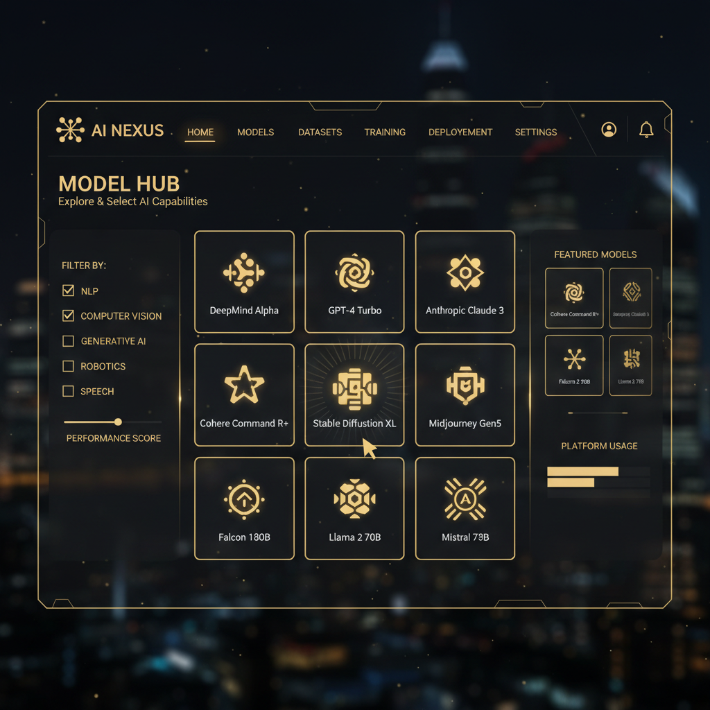 Multiple AI models available in one platform dashboard