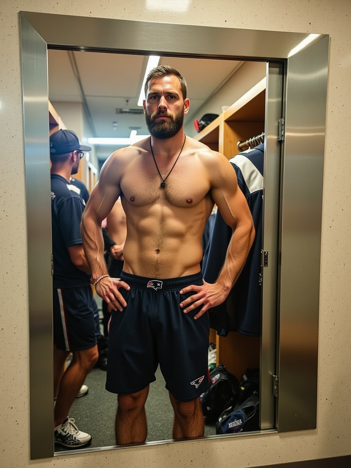 him-getting-ready-for-the-superbowl-in-the-x92ui3bdcx