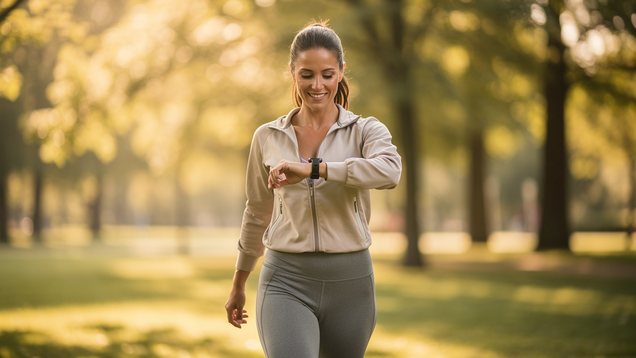 Woman maintaining healthy weight through active lifestyle