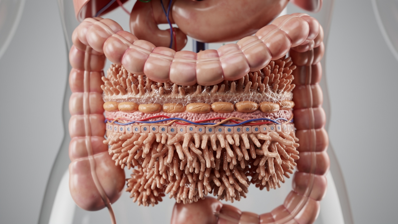 Intestinal absorption showing bioavailability barriers